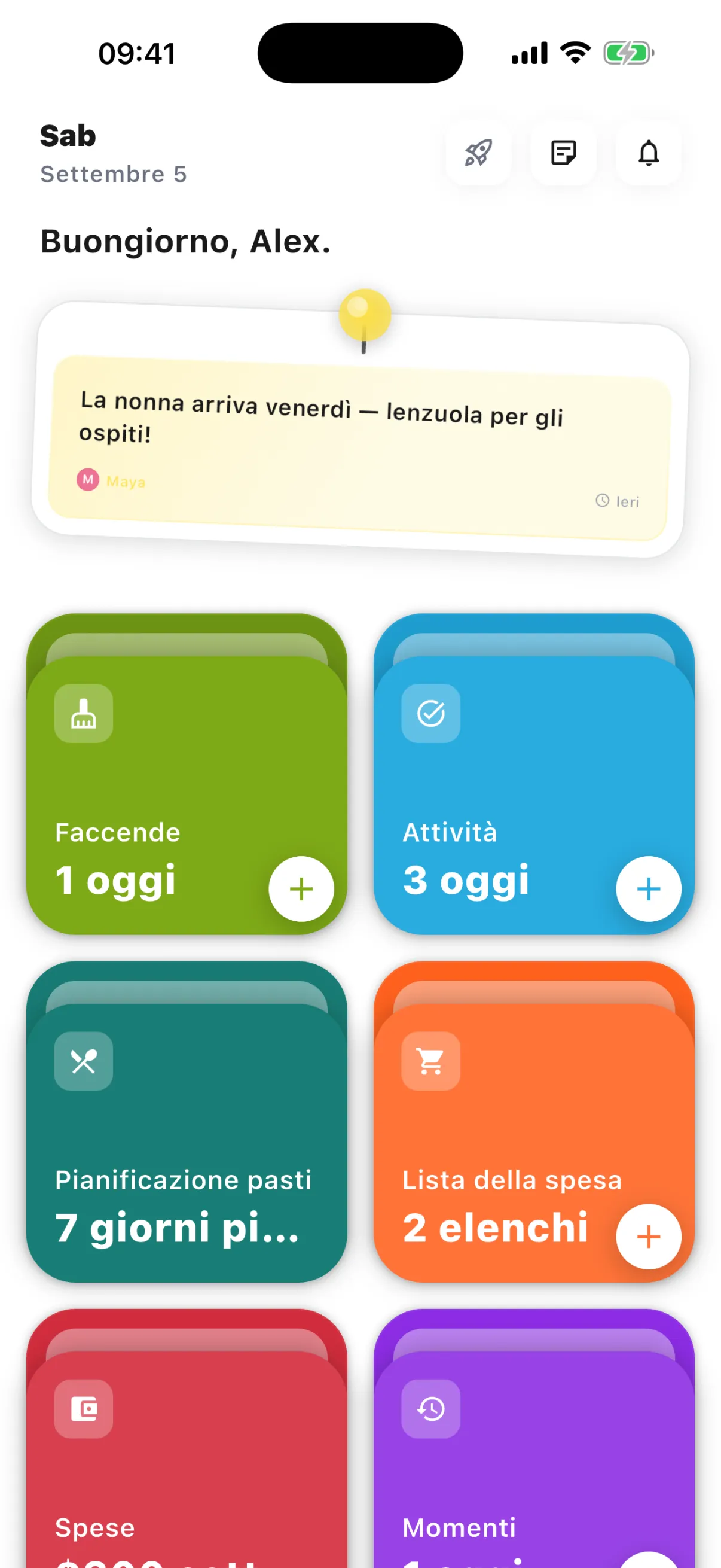 Schermata dell'app